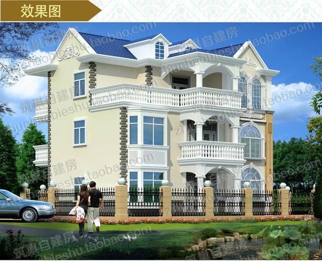 三層農村別墅設計圖，12×12米，2廳8臥，造價30萬，南北多陽臺設計！