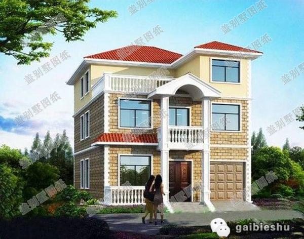 2款三層農村別墅戶型設計圖，帶車庫，造價50萬左右