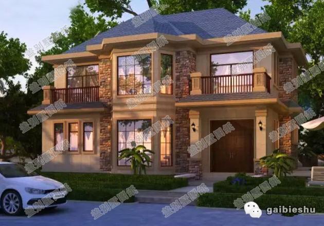 二層帶挑空客廳+豪華主臥農(nóng)村自建房設(shè)計(jì)圖，豪華大氣，造價(jià)20萬