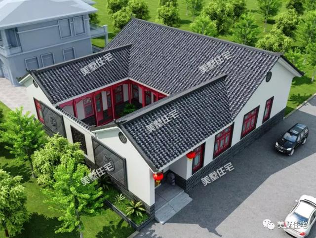 最美一層中式合院設計圖，價格低風景好，建房就該這樣建