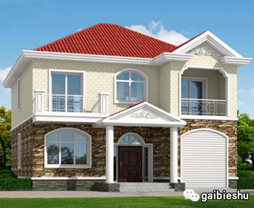 12×12米25萬2廳5臥 帶車庫二層簡單美觀自建房全套設計圖，簡歐風格大氣高貴