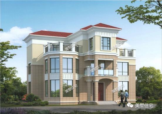 15X13米三層豪宅別墅設(shè)計圖，很明顯的歐式風格，造型和布局堪稱完美