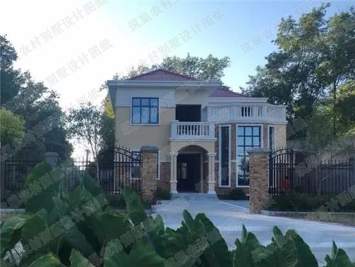 農(nóng)村二層別墅圖，20萬(wàn)133㎡2廳5臥帶挑空客廳落地窗，一起來(lái)看看