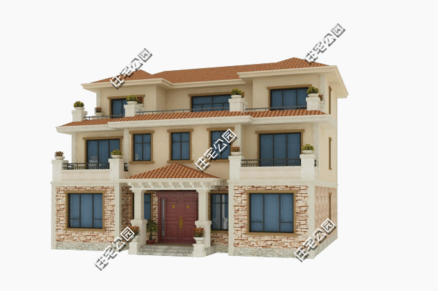 15x12米農(nóng)村別墅戶型圖，8室2廳8衛(wèi)帶露臺，造型美觀大氣，內(nèi)部合理舒適