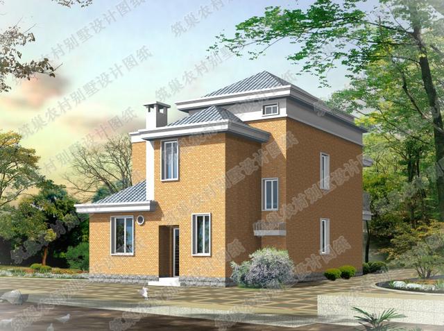 80平米二層小戶型別墅圖，20萬1廳3室?guī)чw樓層（附高清效果圖）