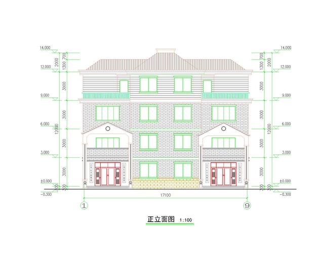 17X10米農村自建房設計圖，非常霸氣的四層鄉村別墅，現代與傳統的完美結合