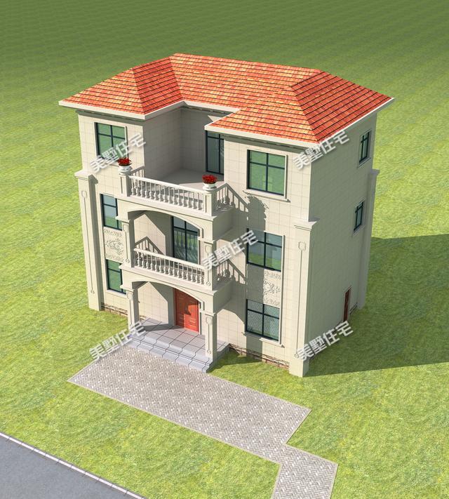 12x7.3米三層農(nóng)村別墅圖，布局實用造價低，溫暖卻不張揚，想給它99個贊