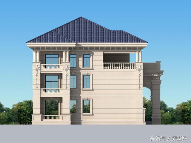 一款精美的歐式風格別墅圖，三層樣式占地120平，漂亮至極！