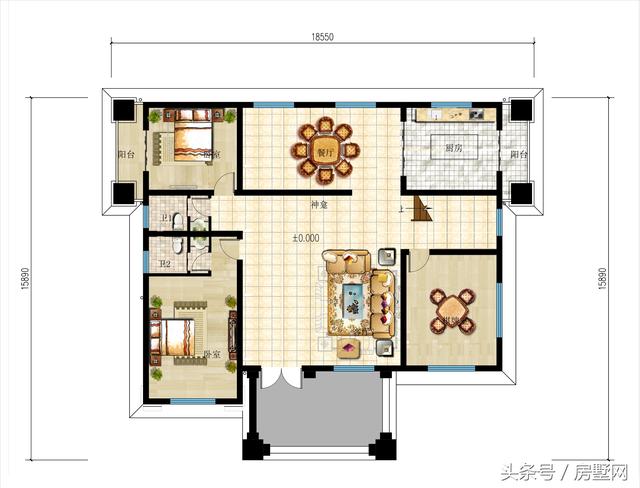 一款精美的歐式風格別墅圖，三層樣式占地120平，漂亮至極！