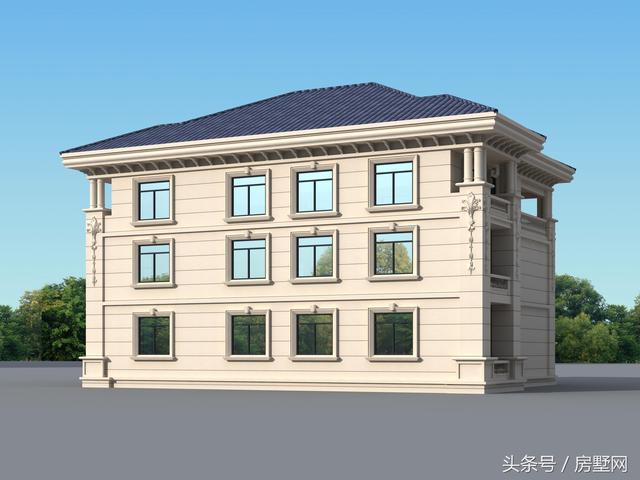 一款精美的歐式風格別墅圖，三層樣式占地120平，漂亮至極！