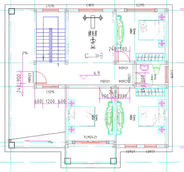 三層農村別墅圖紙12×11米35萬3廳6臥帶堂屋+健身房+娛樂室