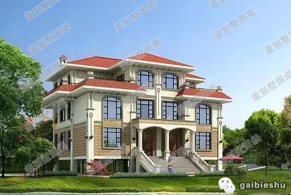 17*13米60萬1廳6臥三層雙拼別墅設計圖帶挑空客廳+旋轉樓梯，不知是不是你喜歡的戶型設計呢？