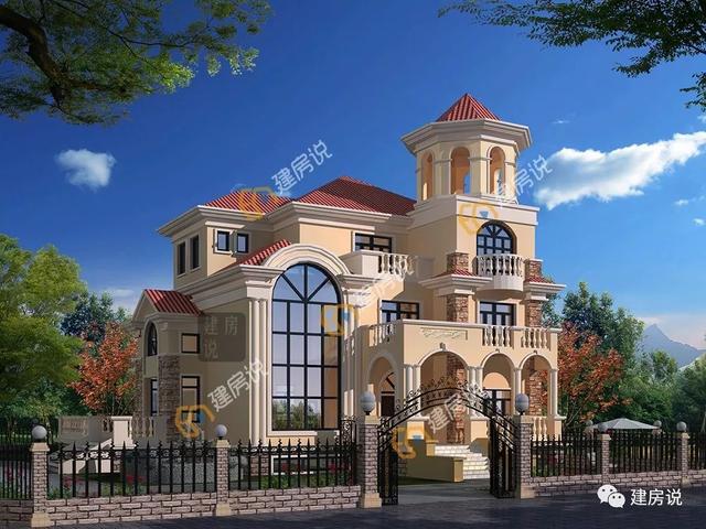 這3棟氣派的歐式別墅圖，建一棟衣錦還鄉，過上令人羨慕的小日子