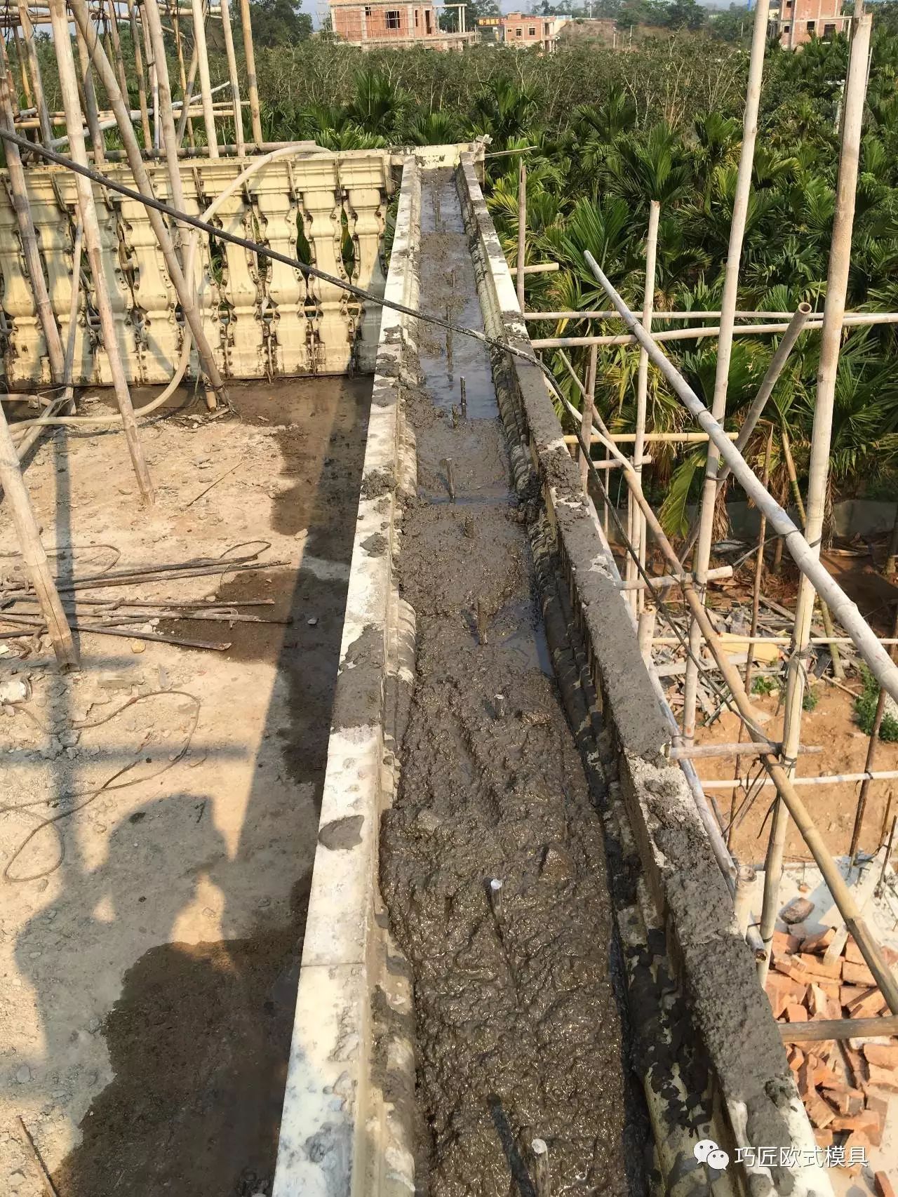 現澆水泥陽臺護欄/圍欄模具，ABS工程塑料，附施工案例