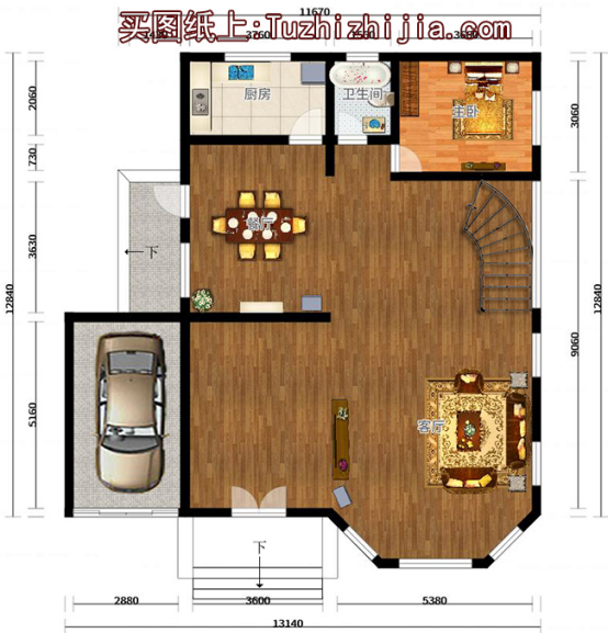 140平左右三層時尚經典農村自建房圖帶車庫，主體才25萬
