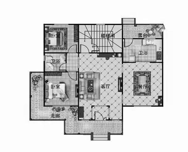 一款托斯卡納風(fēng)格的二層別墅設(shè)計(jì)圖，主體造價(jià)25萬建筑面積240㎡