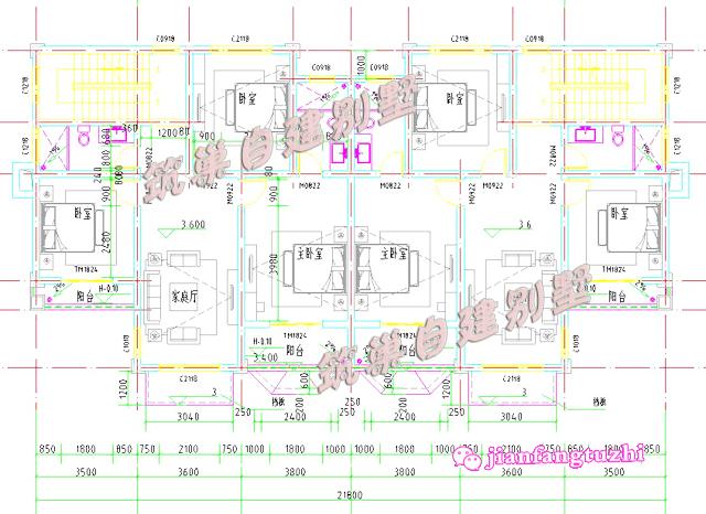 二層農村兄弟雙拼房別墅設計圖效果圖，總面積450平方米22x11米，對稱設計彰顯房屋的氣勢