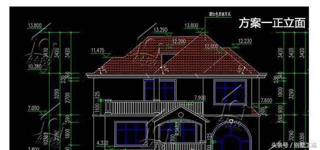 造價46萬農村三層別墅圖，外觀立體有層次，帶地下室閣樓