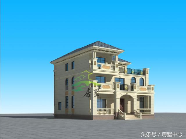 適用于兩代人居住的三層別墅圖，門第建造非常漂亮，內部功能區齊全