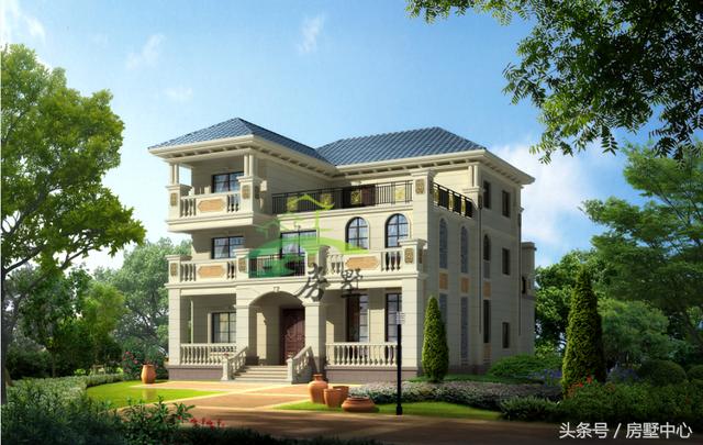 適用于兩代人居住的三層別墅圖，門第建造非常漂亮，內部功能區齊全