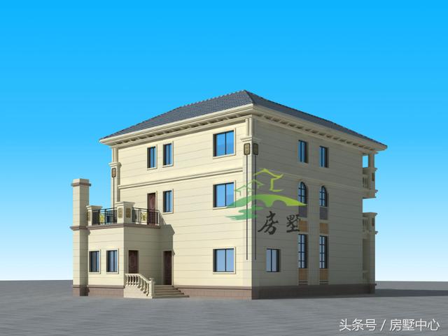 適用于兩代人居住的三層別墅圖，門第建造非常漂亮，內部功能區齊全