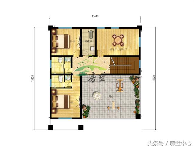 適用于兩代人居住的三層別墅圖，門第建造非常漂亮，內部功能區齊全
