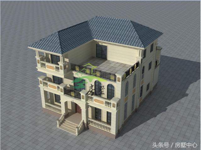 適用于兩代人居住的三層別墅圖，門第建造非常漂亮，內部功能區齊全