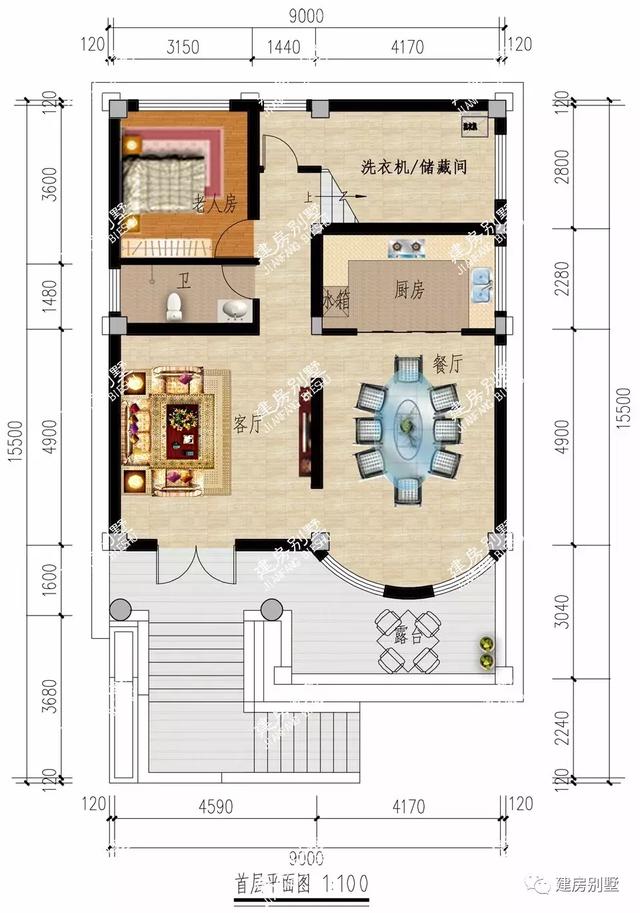 面寬9米同樣建豪宅，四層帶架空層的豪華別墅設計圖，不僅外觀大氣，布局更是好用到