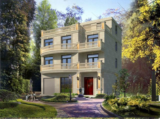 四層農村別墅設計圖帶車庫陽臺書房衣帽間