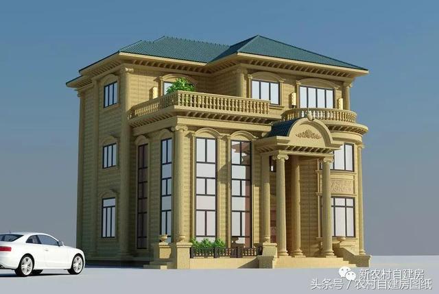 10X13.6米二層歐式風格別墅圖，小面積也能建的這么氣派，堪比百萬豪宅