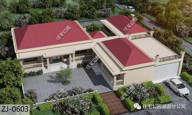 23X26米一層別墅圖，5室2廳陽光房還有一個自家的小院，是你舒適的選擇