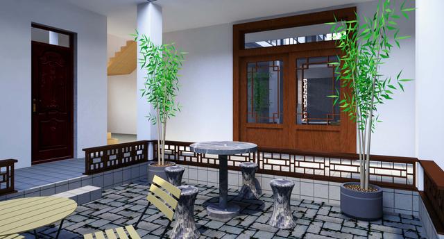 三層新中式別墅合院設(shè)計圖，階梯式外觀時尚大氣，內(nèi)部功能房齊全