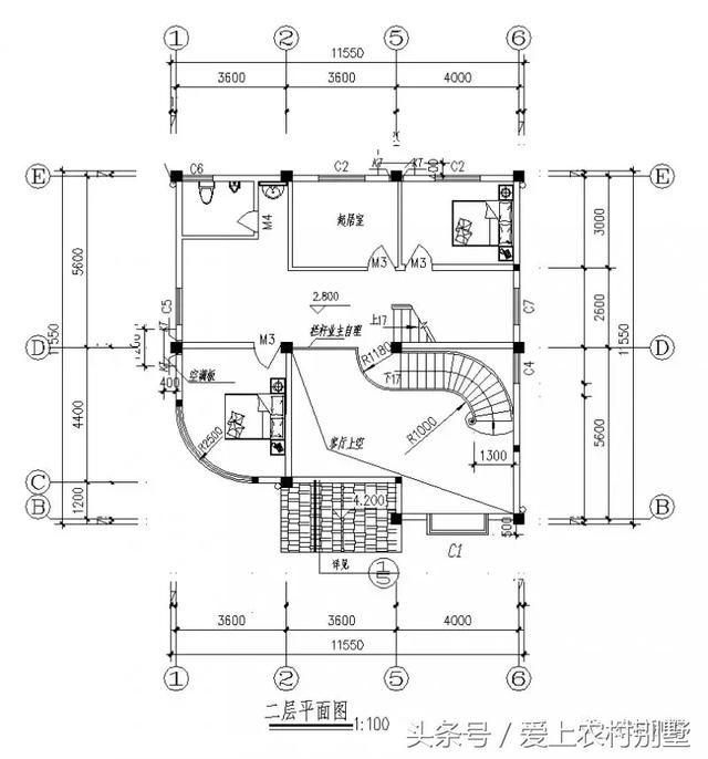 120平新農村框架結構別墅圖，三層半+挑空客廳+大露臺，超氣派超流行的一款別墅