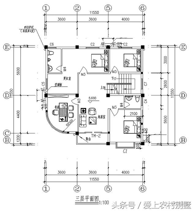 120平新農村框架結構別墅圖，三層半+挑空客廳+大露臺，超氣派超流行的一款別墅