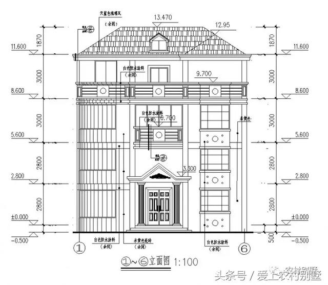 120平新農村框架結構別墅圖，三層半+挑空客廳+大露臺，超氣派超流行的一款別墅