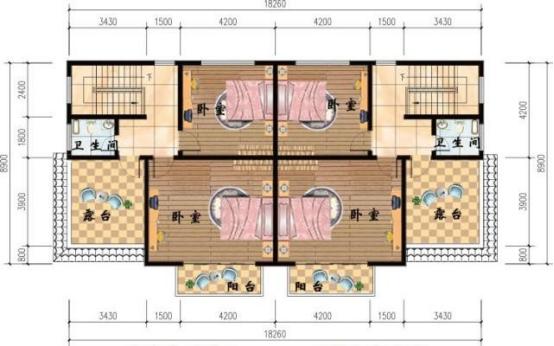 4款農村雙拼別墅圖，不同風格簡單實用造價低，兄弟一起建房的最佳選擇
