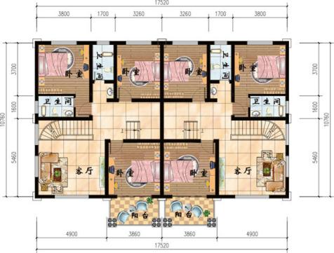 4款農村雙拼別墅圖，不同風格簡單實用造價低，兄弟一起建房的最佳選擇