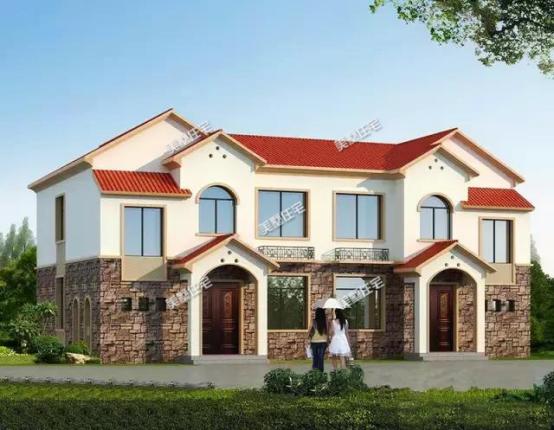 4款農村雙拼別墅圖，不同風格簡單實用造價低，兄弟一起建房的最佳選擇