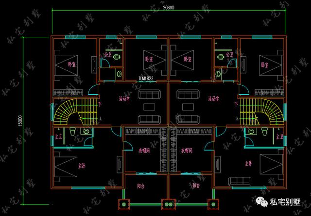 新款三層大氣歐式雙拼聯(lián)拼別墅設(shè)計圖，看了都喜歡