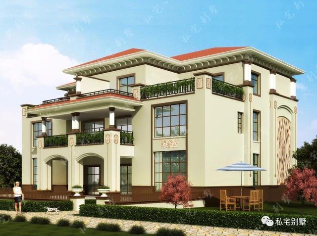 新款三層大氣歐式雙拼聯(lián)拼別墅設(shè)計圖，看了都喜歡