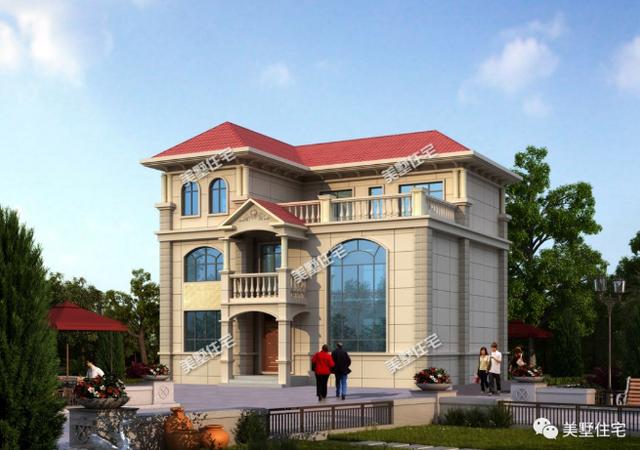 12X13米三層歐式農村別墅圖，外觀靚戶型贊，給你田園牧歌般的生活