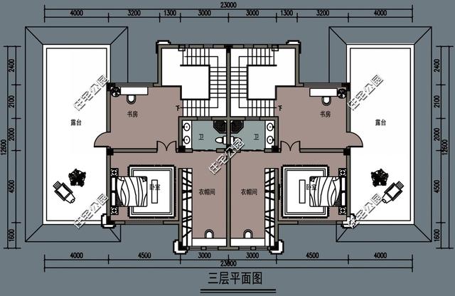 23x14米農村雙拼別墅圖，內部配套房間齊全，奢華生活體驗