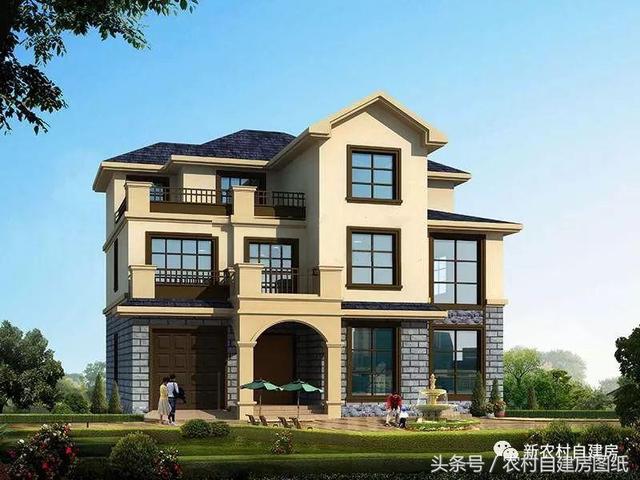 4款豪華農村自建別墅圖，款款帶堂屋，配以園林庭院，假山水景，這樣的豪宅城里人有再多的錢也買不起。