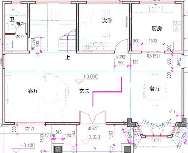 二層半 三層12×8米2廳7臥帶涼亭別墅設計圖，造價30萬左右，外觀溫暖低調，大氣美觀