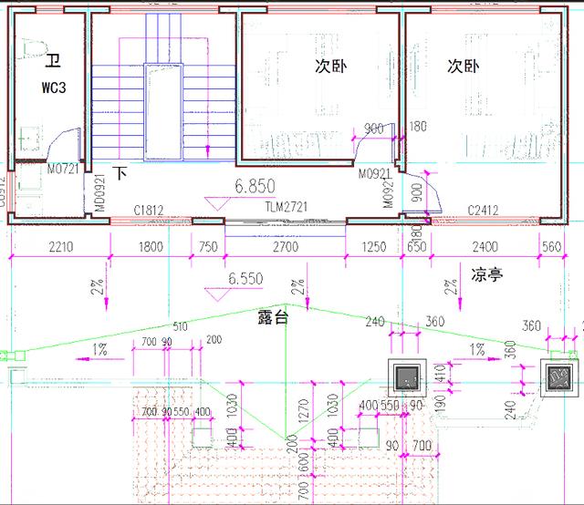 二層半 三層12×8米2廳7臥帶涼亭別墅設計圖，造價30萬左右，外觀溫暖低調，大氣美觀