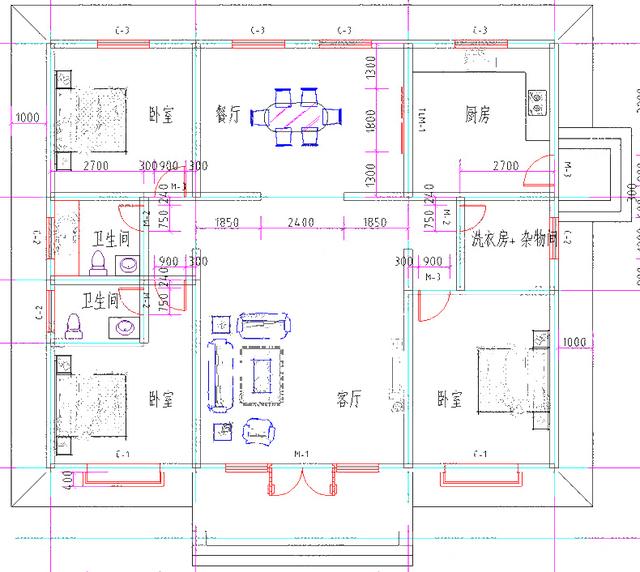 一層20萬15×12米2廳3室?guī)P室套房別墅設計圖建筑結構水電齊全，供大家參考一下