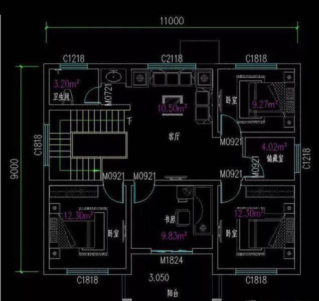 開間進深9米，占地100平米的兩款二層農村自建房設計圖，非常實用的戶型