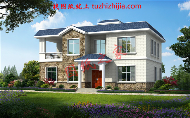 農村4間2層樓房設計圖，戶型方正，四平八穩的二層農村別墅