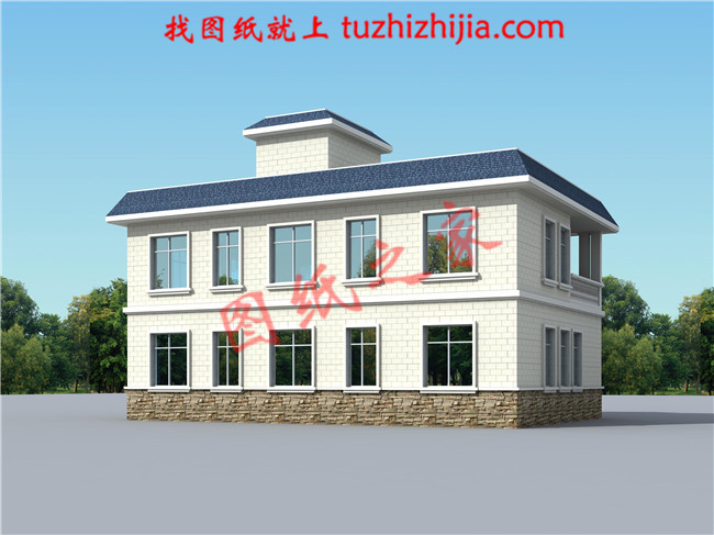 農村4間2層樓房設計圖，戶型方正，四平八穩的二層農村別墅