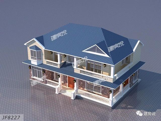 3套二層歐式別墅圖，現代亮麗的外觀，第1套26萬建，可以說非常便宜了